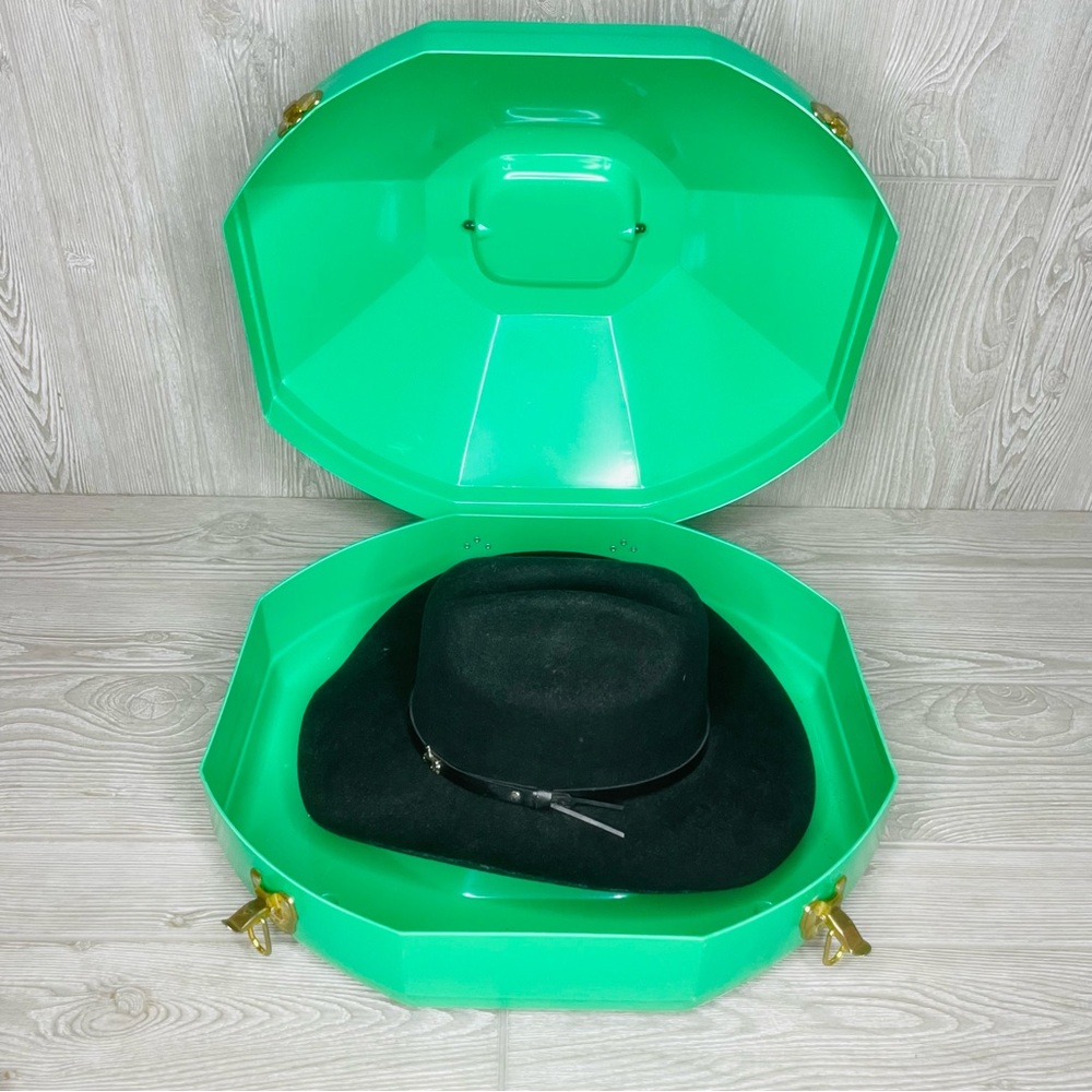 Bullhide Monte Carlo Black Wool Western Cowboy Hat kids xl & vintage hat box